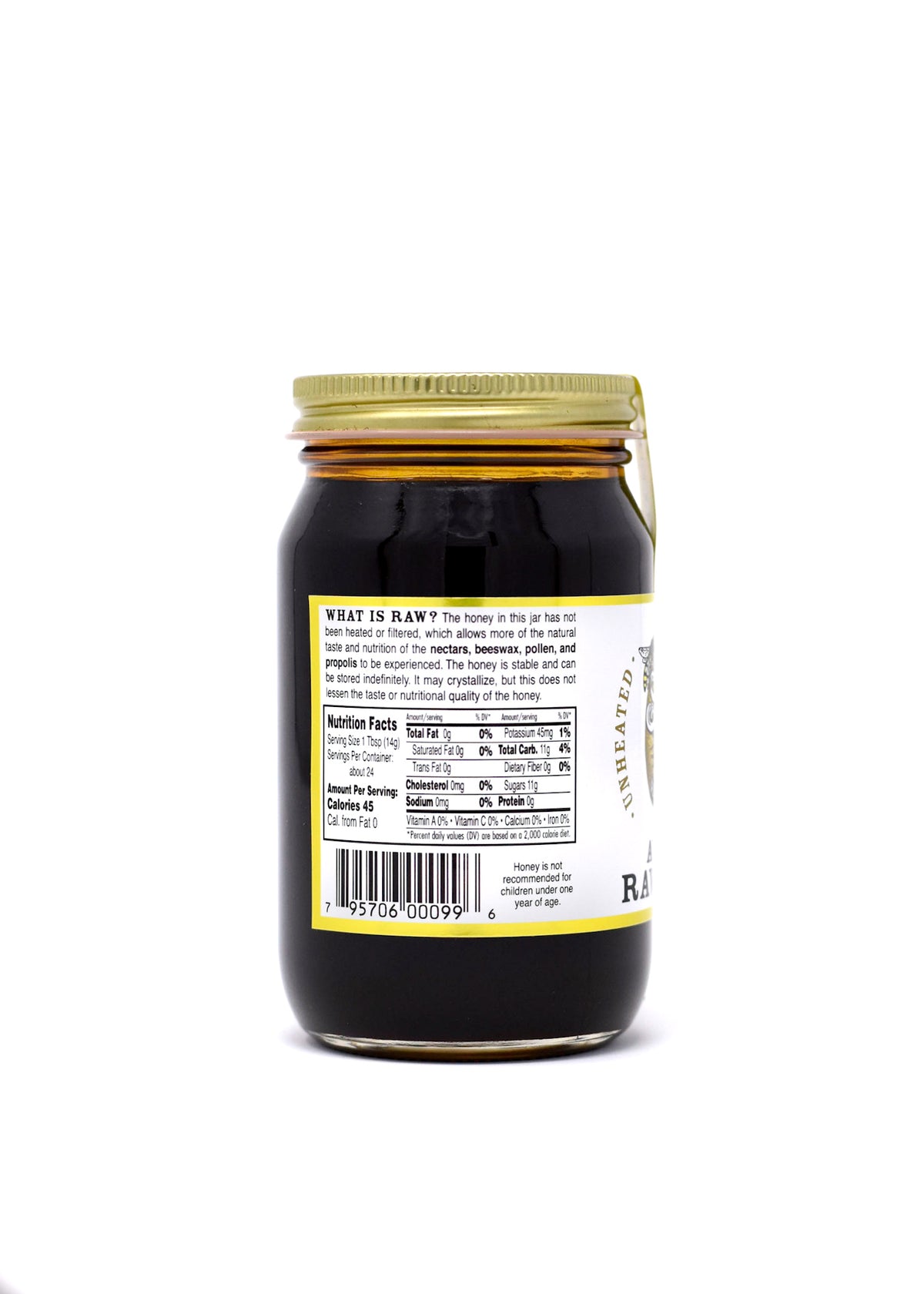 RAW Avocado Honey 12 oz. Glass Jar