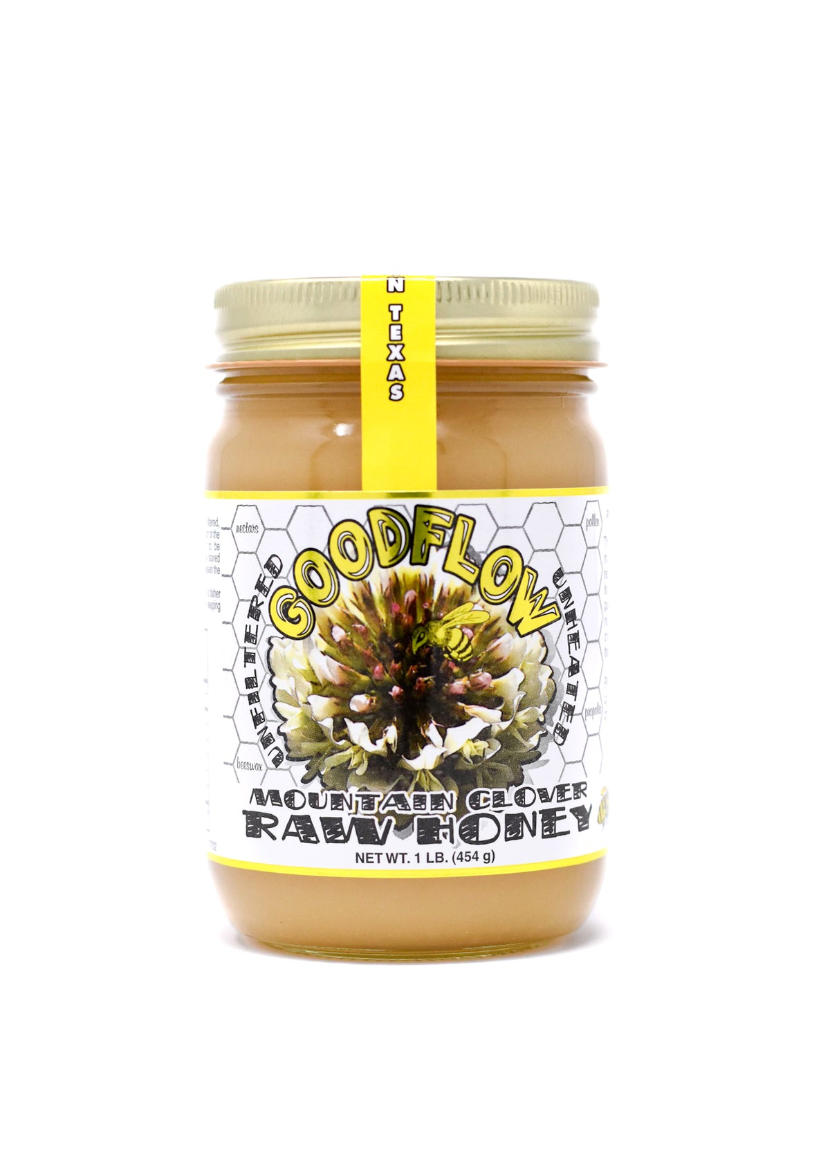 RAW Mountain Clover Honey 1 lb. Glass Jar