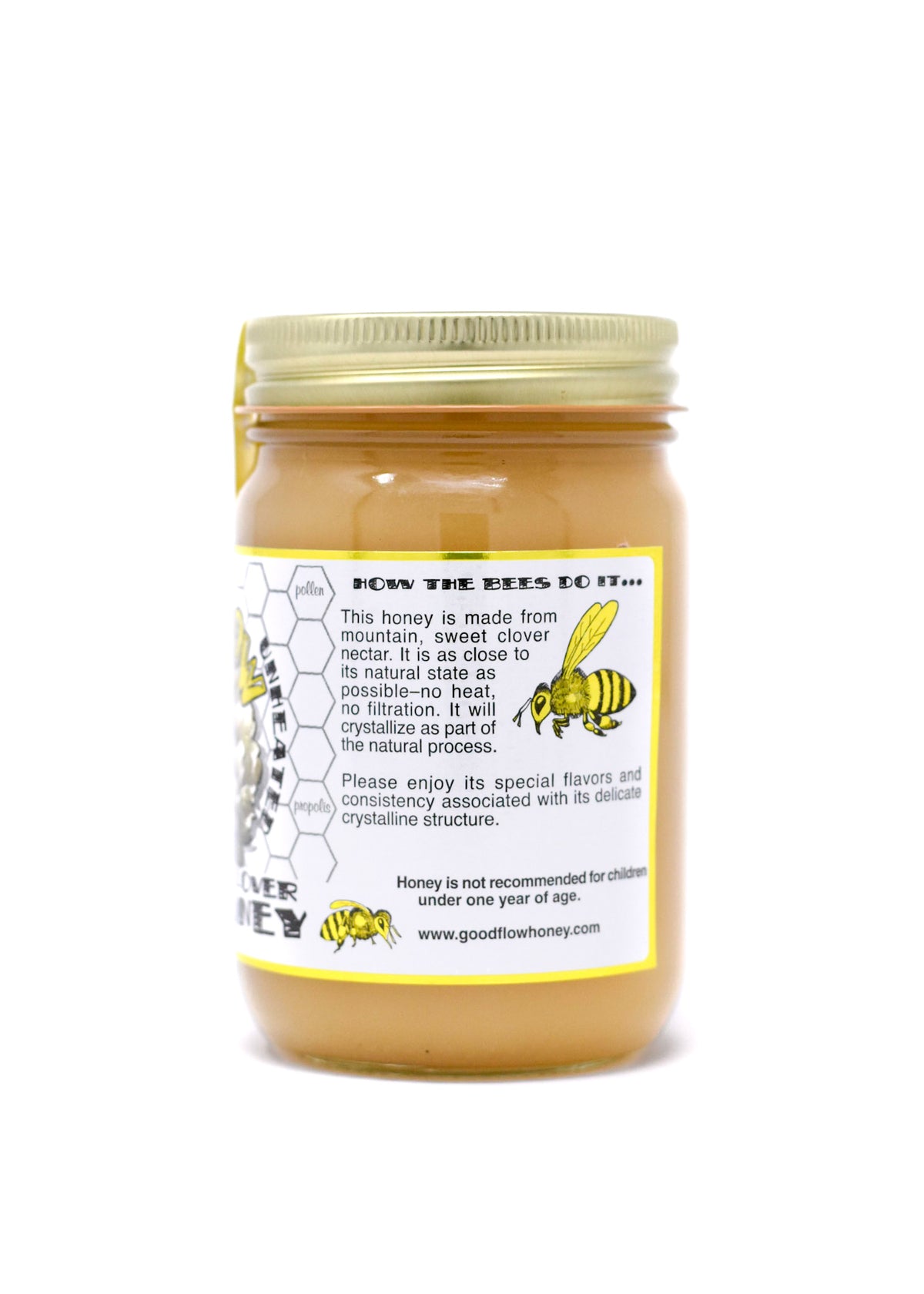 RAW Mountain Clover Honey 1 lb. Glass Jar