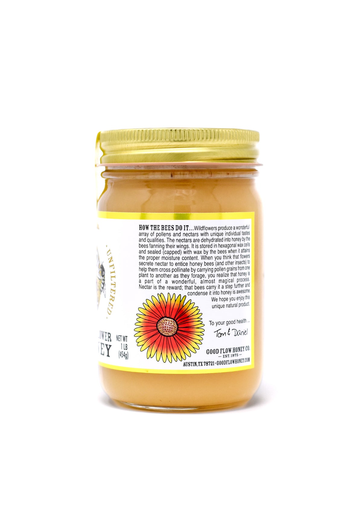 RAW Texas Wildflower Honey 1 lb. Glass Jar